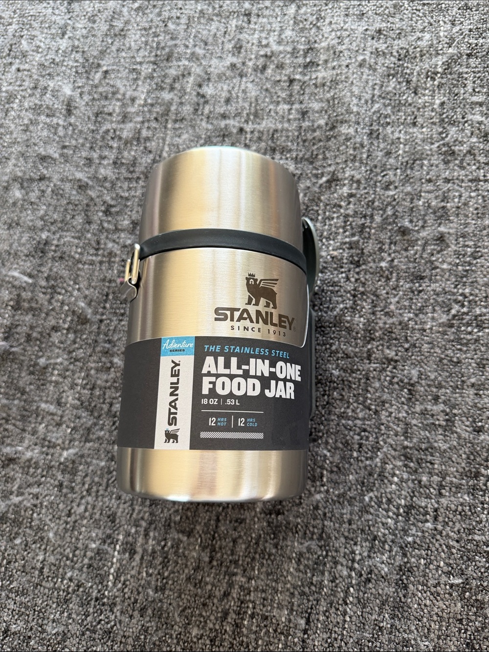 Stanley Silver Stainless Steel All-In-One Food Jar with Black Trim